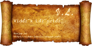 Vidák László névjegykártya
