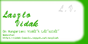 laszlo vidak business card